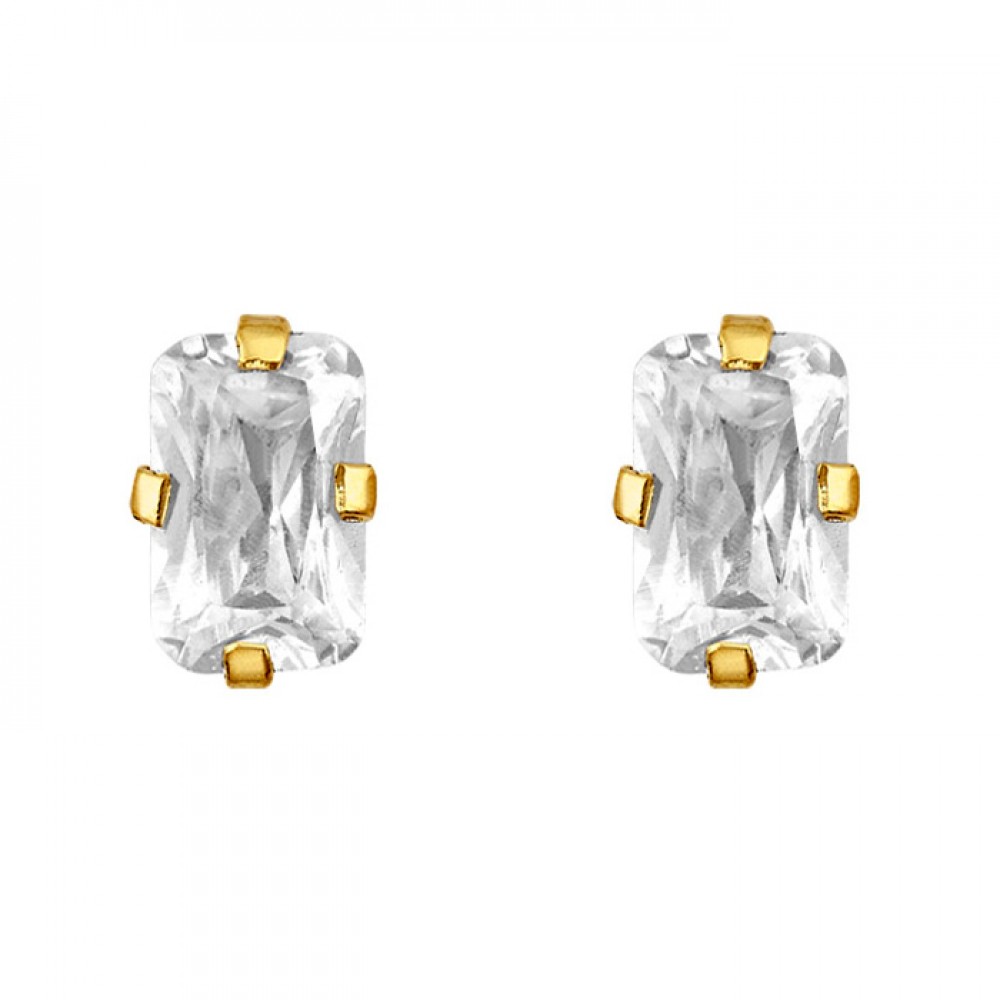 Broquel de oro 10k con zirconia 7x5mm