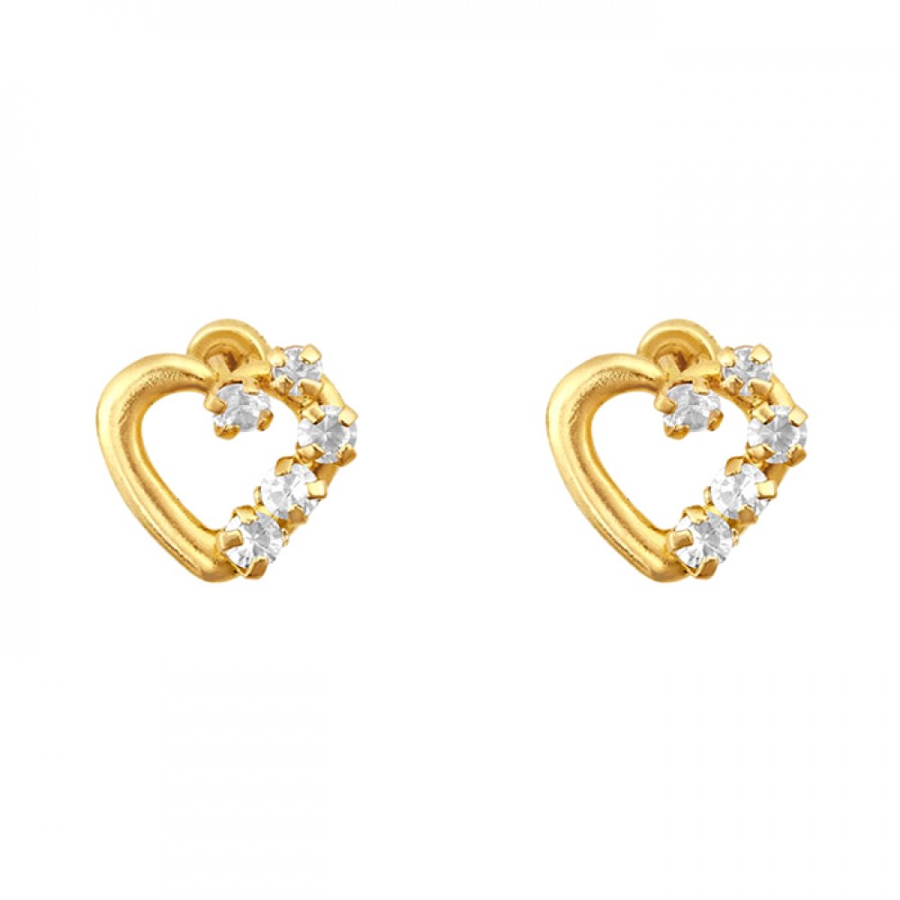 Broquel de oro 10k con zirconia 7mm
