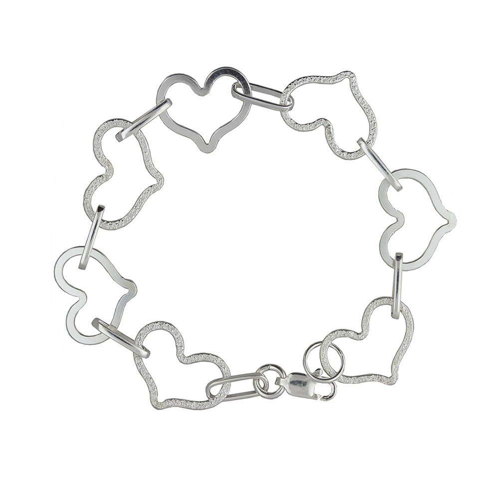 Brazalete de plata isabel de corazones