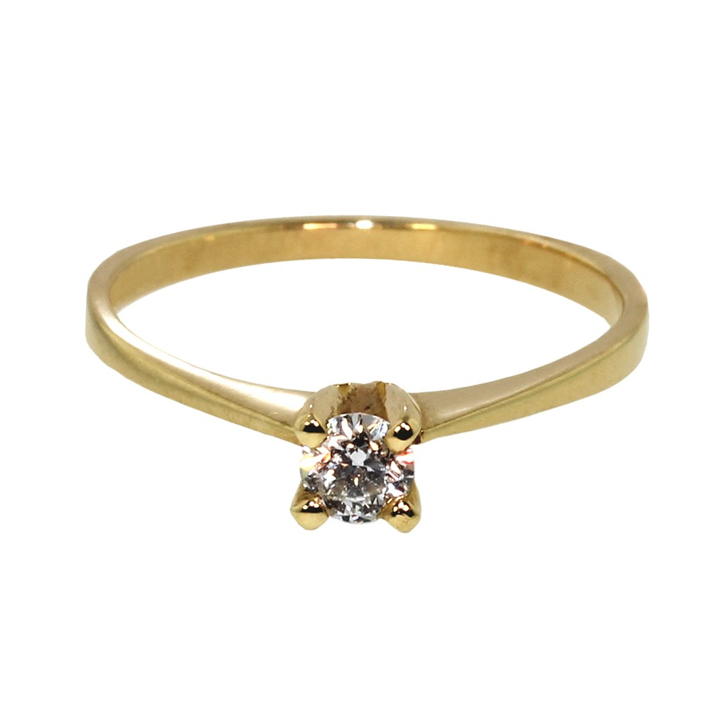 SOLITARIO DIAMANTE ORO 14 K AMELIA V.