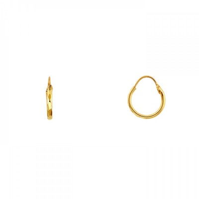 Arracada facetada de oro 10k 12mm