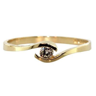 Solitario Diamante Oro 14 K Love II