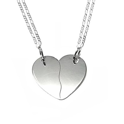 Collar corazón partido plata 925.